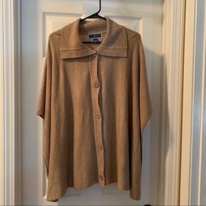 Button Sweater Poncho (Petite L/XL)